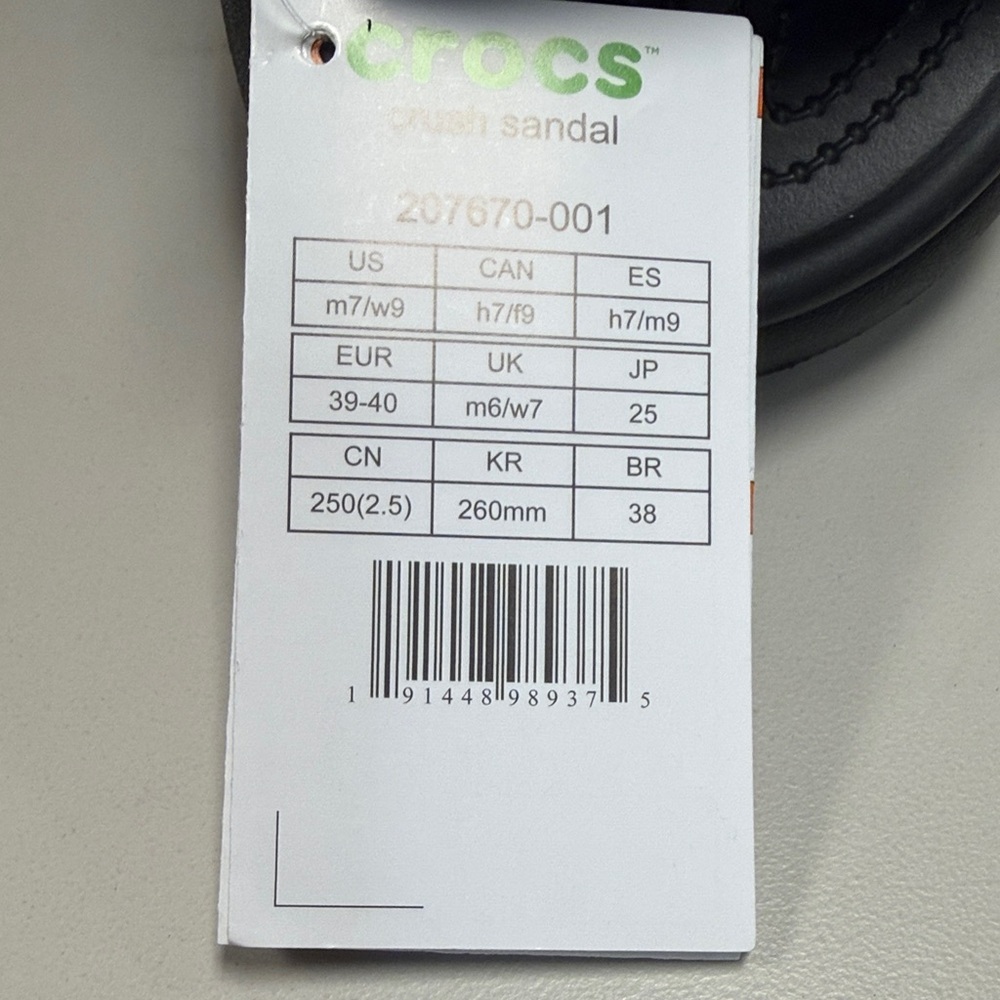 CROCS Black Platform Slide Sandals us 9 - Picture 7 of 7